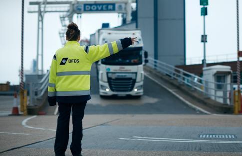 Truck departing DFDS ferry